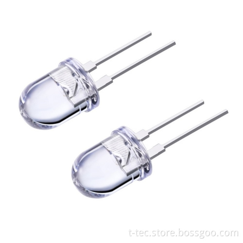 Deep Blue 10mm 0.5W 450nm GaN LED with Through Hole Water Clear Lens